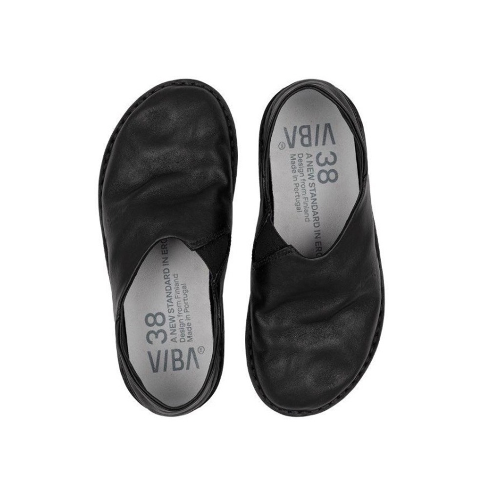 VIBAe Zuma Petro Black Leather Ergonomic Slip On Shoes EU 38 Minimalist Barefoot